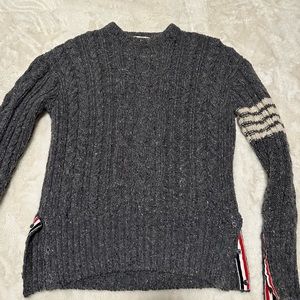 Them Browne Wool Grey 4 Bar Sweater